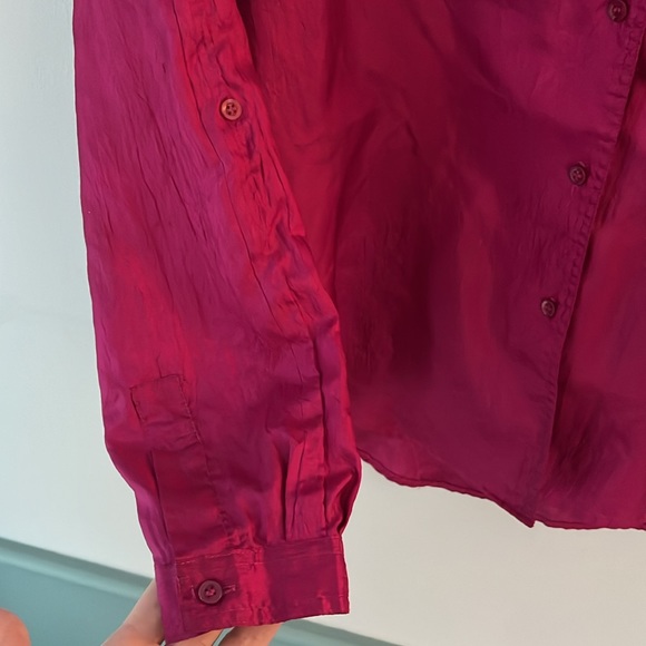 Diane Von Furstenberg Vintage Fuchsia Button Up Top - Picture 10 of 11